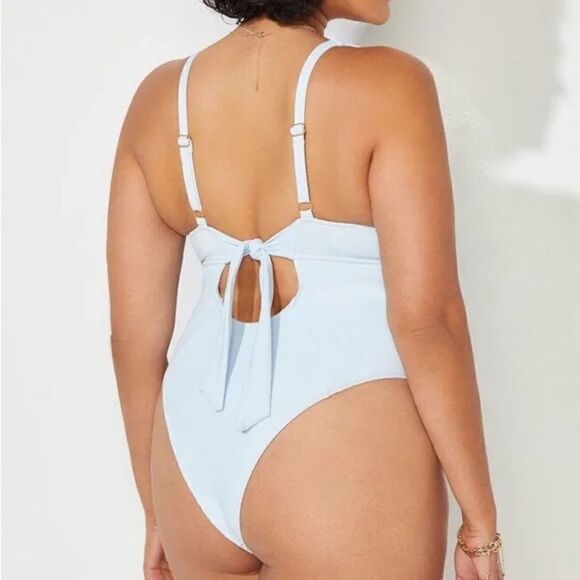 Swimsuits For All Camille Kostek She's Iconic Underwire One Piece Baby Blue 2XL - Picture 3 of 12